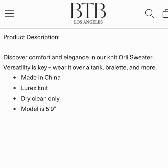 NWT BTB Los Angeles Lurex Knit Orli Sweater - Picture 3 of 3